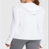 BALEAF Women's UPF 50+ Sun Protection Long Sleeve Zipper Hooded Neck White Shirt 2XL view 2