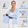 BALEAF Women's UPF 50+ Sun Protection Long Sleeve Zip Up Hooded Shirt Kentucky Blue XL view 4