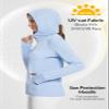 baleaf Women's SPF Jacket Sun Shirt UV Protection Hoodie Zip Up Long Sleeve Hooded Summer Clothing Running Hiking Kentucky Blue S view 3