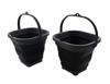 SAMMART 2.6L (0.68 Gallon) Super Mini Sqare Collapsible Plastic Bucket - Foldable Square Tub - Portable Fishing Water Pail - Space Saving Outdoor Waterpot (Grey/Black (Set of 2)) view 1