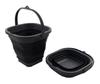 SAMMART 2.6L (0.68 Gallon) Super Mini Sqare Collapsible Plastic Bucket - Foldable Square Tub - Portable Fishing Water Pail - Space Saving Outdoor Waterpot (Grey/Black (Set of 2)) view 2
