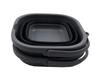 SAMMART 2.6L (0.68 Gallon) Super Mini Sqare Collapsible Plastic Bucket - Foldable Square Tub - Portable Fishing Water Pail - Space Saving Outdoor Waterpot (Grey/Black (Set of 2)) view 3