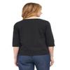 Womens 3/4 Sleeve Crew Neck T-Shirt  Soft Jersey Knit Top, Comfortable Casual Wear Black/L view 2