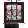 MiniTang Baseball Pitching Target Net - 9 Pockets Portable Softball Hitting Training Aid - 4x4 FT Stable Iron Frame with Carry Bag for Backyard Indoor Outdoor Practice view 1