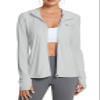 baleaf Women's SPF Jacket Sun Shirt UV Protection Hoodie Zip Up Long Sleeve Hooded Summer Clothing Running Hiking Grey XL view 1