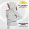 baleaf Women's SPF Jacket Sun Shirt UV Protection Hoodie Zip Up Long Sleeve Hooded Summer Clothing Running Hiking Grey XL view 3
