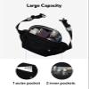WATERFLY Running Belt Fanny Pack: Runner Marathon Jogging Waist Pack Sport Workout Exercise Fitness Phone Holder Belt for Men Women Jogger Slim Waistband Black view 3
