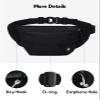 WATERFLY Running Belt Fanny Pack: Runner Marathon Jogging Waist Pack Sport Workout Exercise Fitness Phone Holder Belt for Men Women Jogger Slim Waistband Black view 4