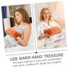 Veemoon 1pc USB Hand Warmer Plush Muffs for Women Winter Rechargeable Heating Gloves Soft and Comfortable Birthdays for Keeping Warm Outdoors view 3