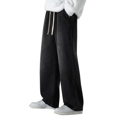 DIYAGO Jeans for Men Relaxed Fit Straight Leg Trendy Athletic Denim Pants Hip Hop Western Design Spring Jean Trousers Original Black Jeans Baggy Teenager Big and Tall Streetwear Wide Leg Jeans