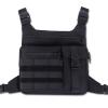 Tactical Chest Pack Running Bag: Outdoor Sports Lightweight Adjustable Vest - Hiking Workout Ski Jogging EDC Utility Bag with Phone Holder for Men Women Black view 1
