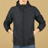 DGHM-JLMY Men's Casual Windproof Sports Zipper Hood Water Resistant Hooded Hiking Jackets Hoodie Tactical Softshell Coat (Black,Small) view 2