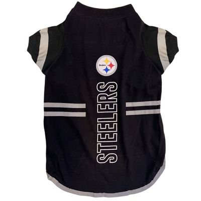 Pets First NFL Pittsburgh Steelers Dog T-Shirt, Football Dogs & Cats Shirt - Durable Sports PET TEE - 3 Sizes, NFL PET Outfit, Reflective TEE Shirt in Team Color, Cool Football Dog Tee
