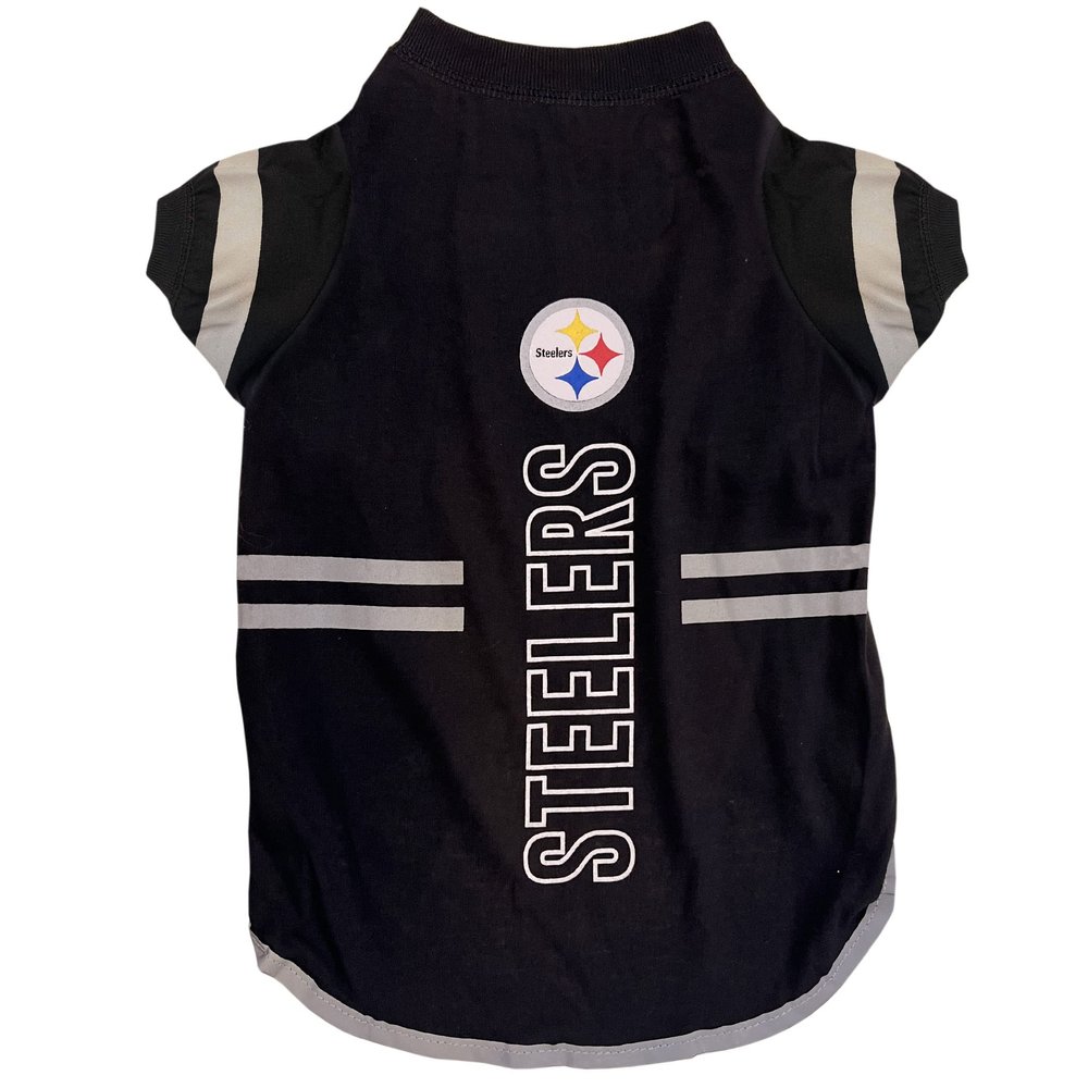 Pets First NFL Pittsburgh Steelers Dog T-Shirt, Football Dogs & Cats Shirt - Durable Sports PET TEE - 3 Sizes, NFL PET Outfit, Reflective TEE Shirt in Team Color, Cool Football Dog Tee