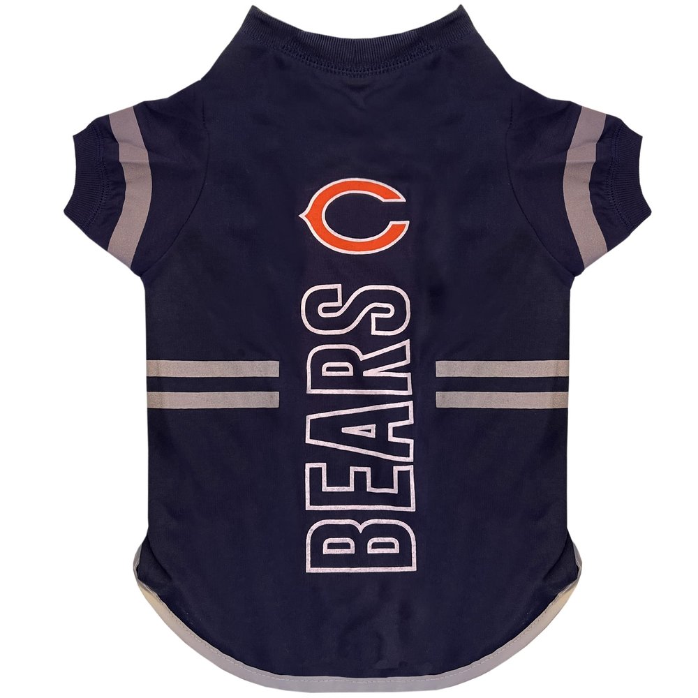 Pets First NFL Chicago Bears Dog T-Shirt, Football Dogs & Cats Shirt - Durable Sports PET TEE - 3 Sizes, NFL PET Outfit, Reflective TEE Shirt in Team Color, Cool Football Dog Tee