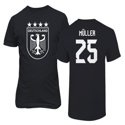 Germany Soccer Fans #25 Mller Football Gift Adult Unisex T-Shirt (Black, 3X-Large)