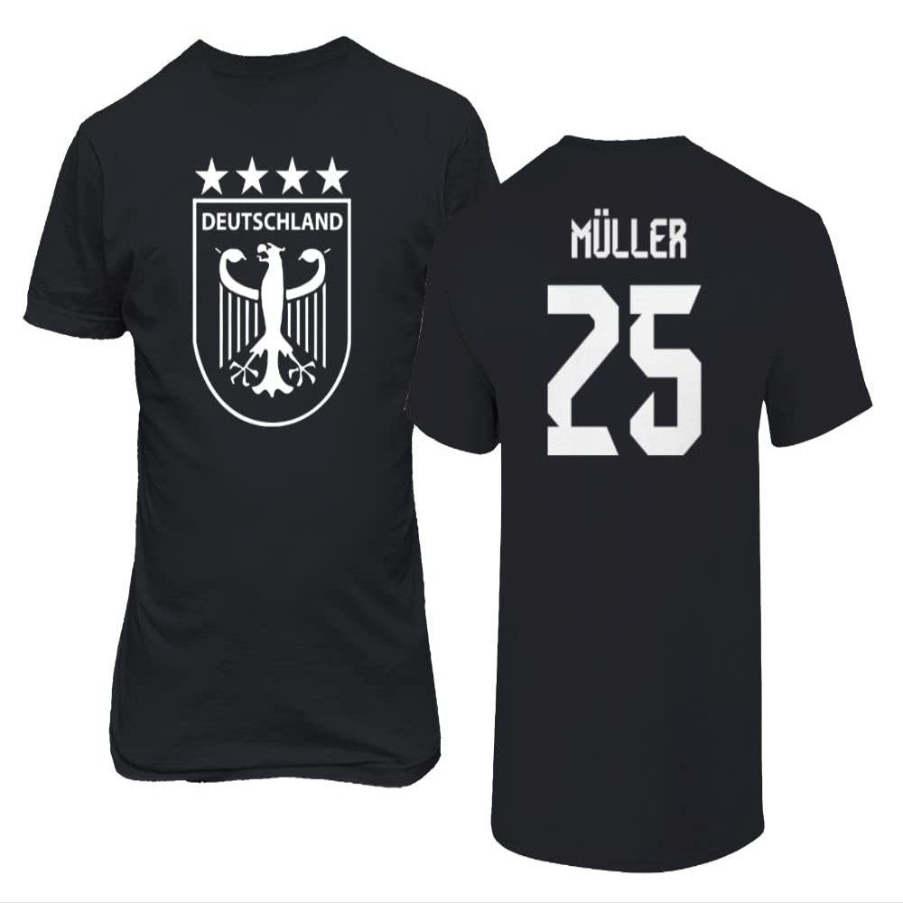 Germany Soccer Fans #25 Mller Football Gift Adult Unisex T-Shirt (Black, 3X-Large)