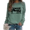 Sweatshirt for Womens Cow Graphic Western Sweatshirts Long Sleeve Crew Neck Lightweight Pullovers Tops Cow Shirts view 1