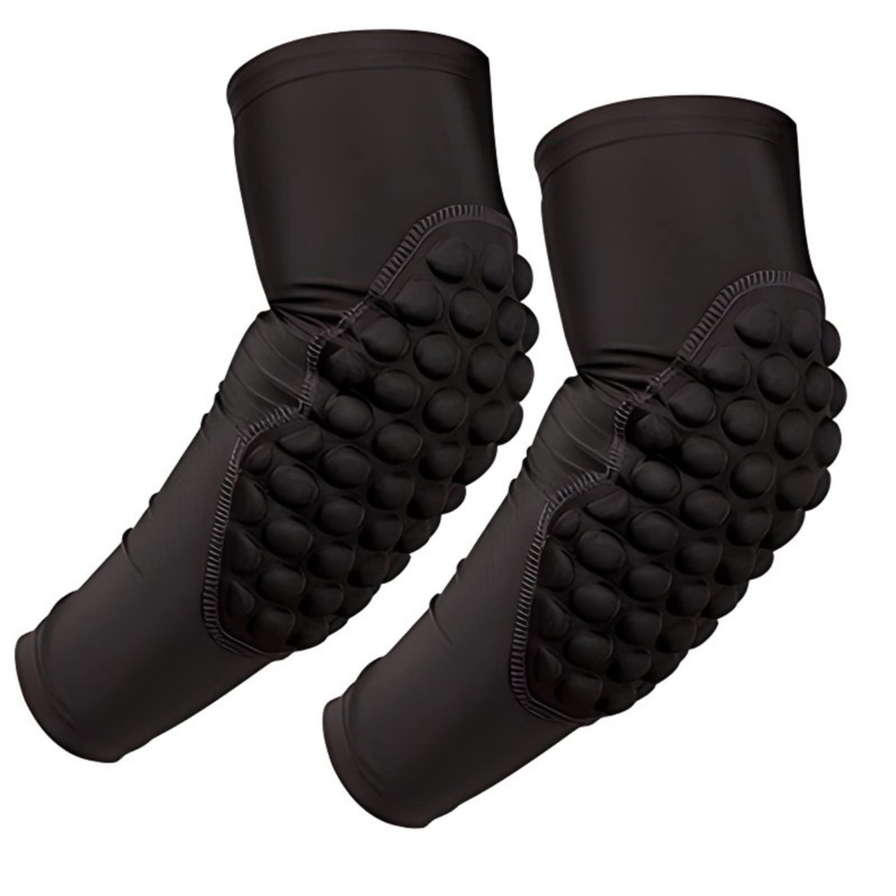 Topeter Padded Elbow Sleeves Kids Compression Arm Protective Support for Volleyball, Basketball, Rugby, Football,2PCS (Black YS)