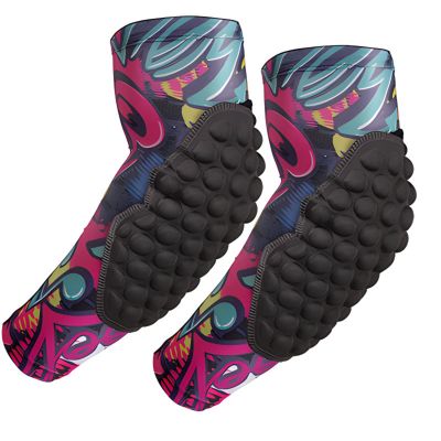 Topeter Youth Padded Arm Sleeves 1 Pair Compression Arm Protective Support for Basketball, Volleyball, Football Pink YL
