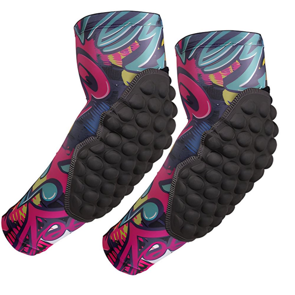 Topeter Youth Padded Arm Sleeves 1 Pair Compression Arm Protective Support for Basketball, Volleyball, Football Pink YL