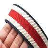 CRAFTMEMORE 1.5 Inches Cotton Webbing Strap, Spiral Pattern, Heavy Webbing Straps for Arts and Crafts, Luxury Bag Strap (5 Yards, Navy-Red-Ivory) view 3