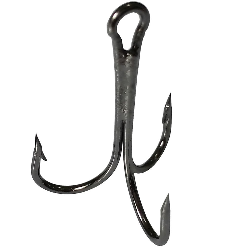 50pcs Treble Fishing Hooks Kit High Carbon Steel Hooks Strong Sharp Round Bend for Lures Baits Saltwater Fishing (4#)