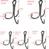 50pcs Treble Fishing Hooks Kit High Carbon Steel Hooks Strong Sharp Round Bend for Lures Baits Saltwater Fishing (4#) view 4