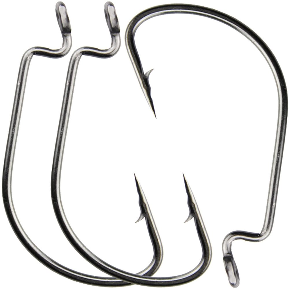 100pcs Wide Gap Fishhook Worm Hook Jig Bass Fishing Hooks High Carbon Steel Fishing Hook for Saltwater Fishing Size: 1/0-5/0 (4/0)