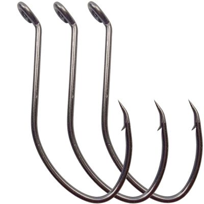 100pcs Catfish Hooks Big River Bait Hook High Carbon Steel Fishing Hook Saltwater Size: 10#-4/0 (8#)