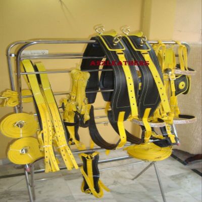 AMAZING HORSE STUFF Double Horse Nylon Driving Harness in Yellow & Black (Full, Cob, Pony,Shetland & Mini) (Full)