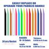 LENGAUC Tacky Overgrips,30 Pack,Paddle/Tennis/Badminton/Pickleball, Tacky Anti-Slip and Absorbent Grip, Easy to Use Grip Tape (30 Pack 0.029 inch Assorted Colours) view 2