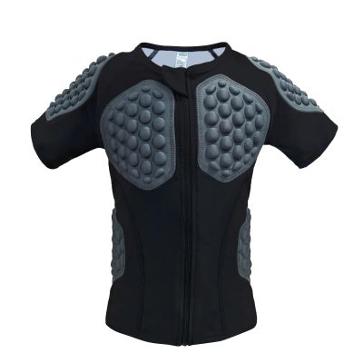 Topeter Football Rib Protector Youth Baseball Chest Protective Shirt Kids Padded Compression Shirt (Black YL)