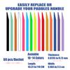 LENGAUC Racket Grip Tape,Tacky Overgrips,Pickleball,Paddle,Tennis,Badminton, 60 Pack,Absorb Sweatbands Stretchy Anti Slip Protector Handle Overgrips. (60 Pack 0.029 inch Assorted Colours) view 2