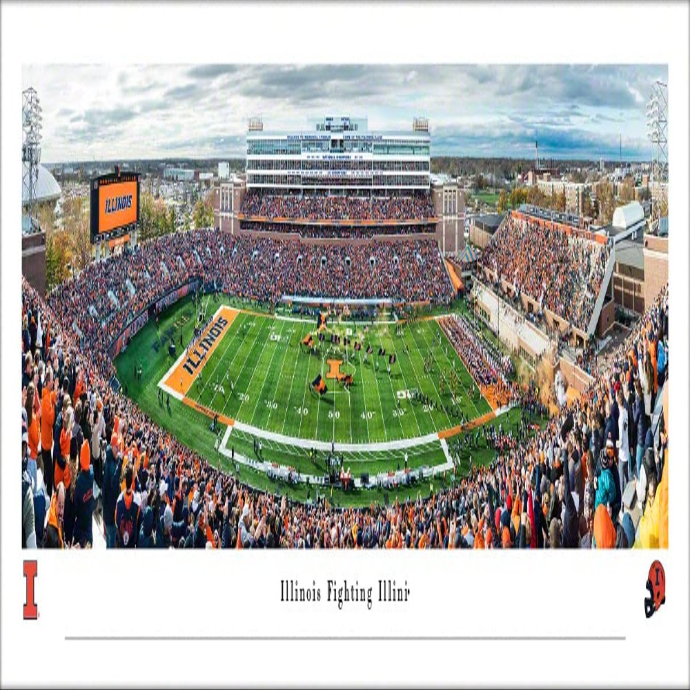 Illinois Football - Unframed 40 x 13.5 Poster by Blakeway Panoramas