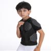 Topeter Padded Chest Protective Shirt for Kids, Youth Football Compression Shirt, Boys Rib Protector for Rugby, Hockey and Paintball (YS, Purple) view 2