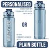 Printbox Merch Custom Water Bottle with Straw, Customized Water Bottle, Water Bottle Customized Name Personalized (Blue - Plain) view 2