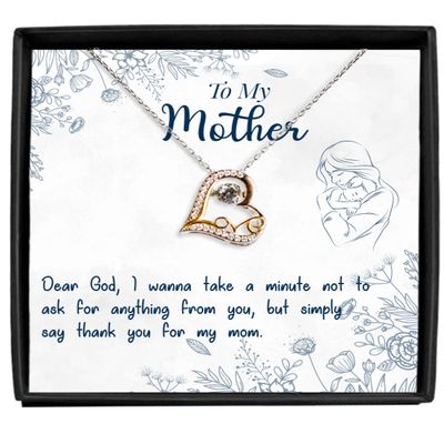 zapbest Love Dancing Necklace Luxury Box Thank You Mom, Mothers Day Necklace, Birthday Necklace For Mother, Anniversary Necklace For mom, From Daughter, Son