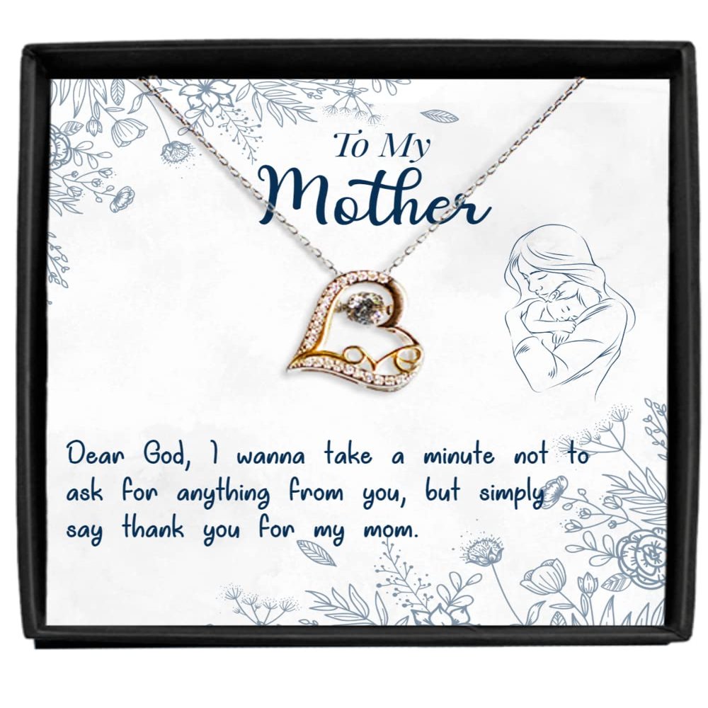 zapbest Love Dancing Necklace Luxury Box Thank You Mom, Mothers Day Necklace, Birthday Necklace For Mother, Anniversary Necklace For mom, From Daughter, Son