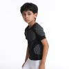 Topeter Youth Padded Protective Shirt, Boys Padded Football Shirt, Rib Chest Protector for Rugby, Hockey, Paintball (Black YXL) view 3