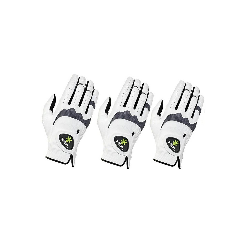 HIRZL Trust Hybrid  Mens All Weather Golf Glove | Kangaroo Leather | Grip and Ergonomic Fit, Medium, Worn on Right Hand - (Pack of 3)