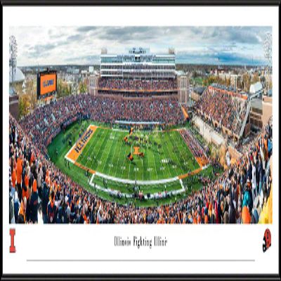 Illinois Football - 40.25x13.75-inch Standard Framed Print by Blakeway Panoramas