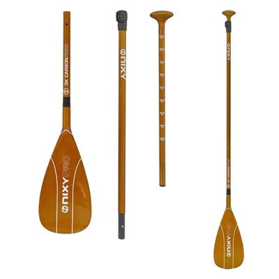NIXY Full Carbon Fiber SUP Paddle  Adjustable 3 Piece Pro Paddle with ABS Blade Edge for Stand Up Paddle Board  Durable, Lightweight Floating Paddle (Yellow, Large - 94 sq in. Blade)