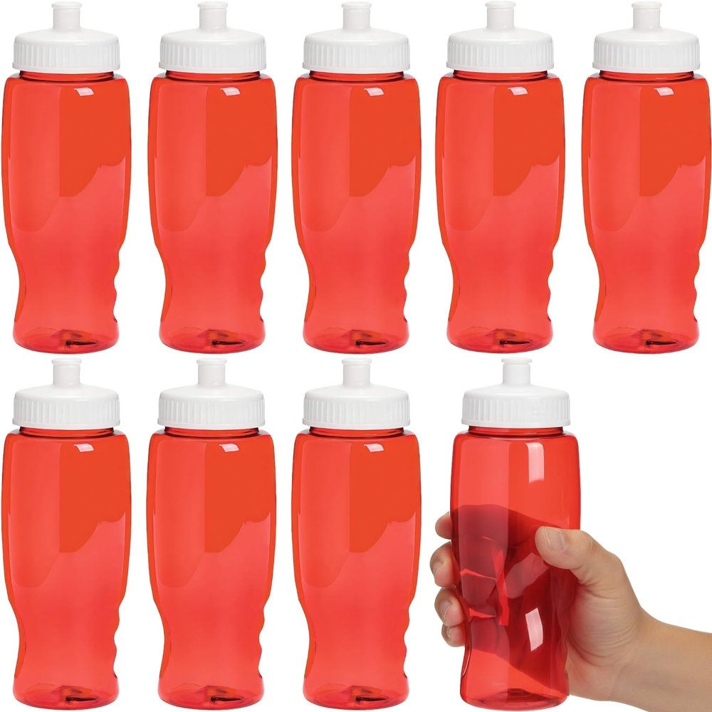 Fun Express 27 oz. Red Plastic Water Bottles - 50 Pieces