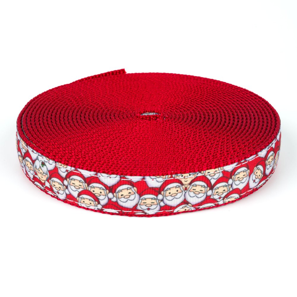 Country Brook Design - Where's Merry on Red Nylon Webbing (3/4 Inch. 5 Yards)
