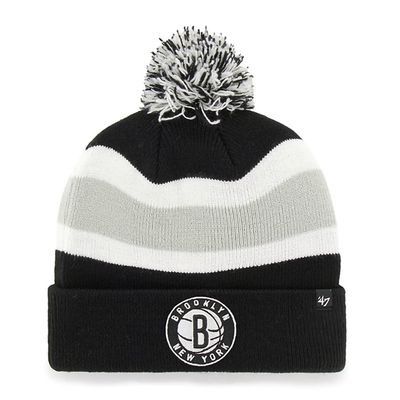47 NBA Breakaway Cuffed Knit Beanie Hat, Unisex Adult - Brooklyn Nets Black