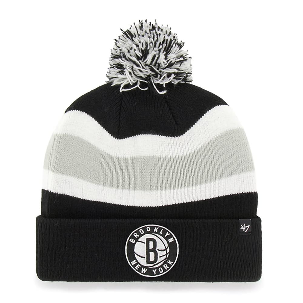 47 NBA Breakaway Cuffed Knit Beanie Hat, Unisex Adult - Brooklyn Nets Black