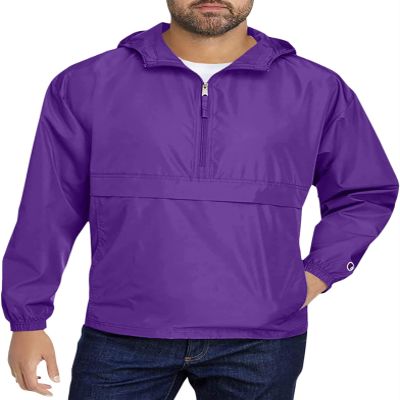 Champion Mens Packable Anorak 1/4 Zip Jacket, M, Safety Green