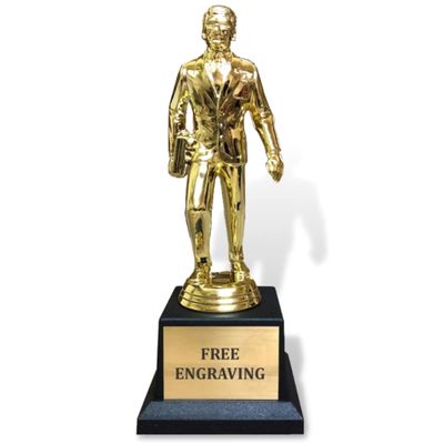 Trophy Outlet Dundie Award Trophy for Adults, Coworkers, Boss and Friends - Personalized Engraved Office Gift Award with Custom Text - Custom Engraved Dundie Trophy