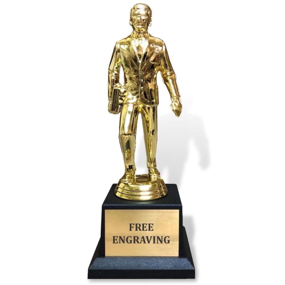 Trophy Outlet Dundie Award Trophy for Adults, Coworkers, Boss and Friends - Personalized Engraved Office Gift Award with Custom Text - Custom Engraved Dundie Trophy